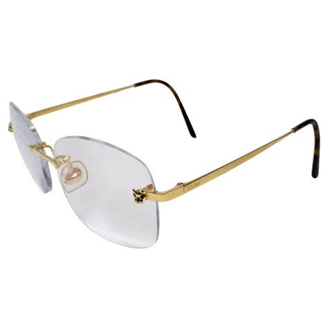 cartier jaguar glasses|cartier rimless panthere glasses.